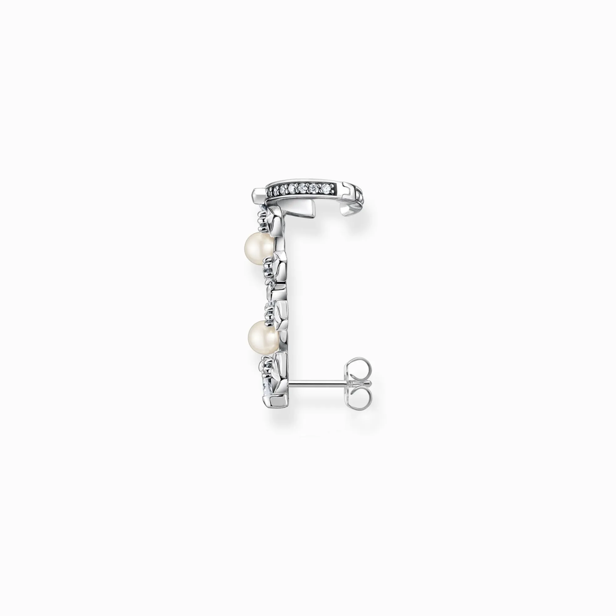 Women THOMAS SABO Earrings|Ear Studs-Single ear stud pearls and ice crystals silver