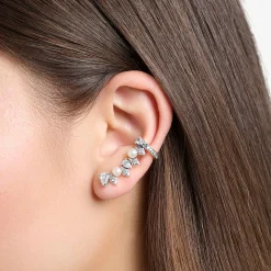 Women THOMAS SABO Earrings|Ear Studs-Single ear stud pearls and ice crystals silver