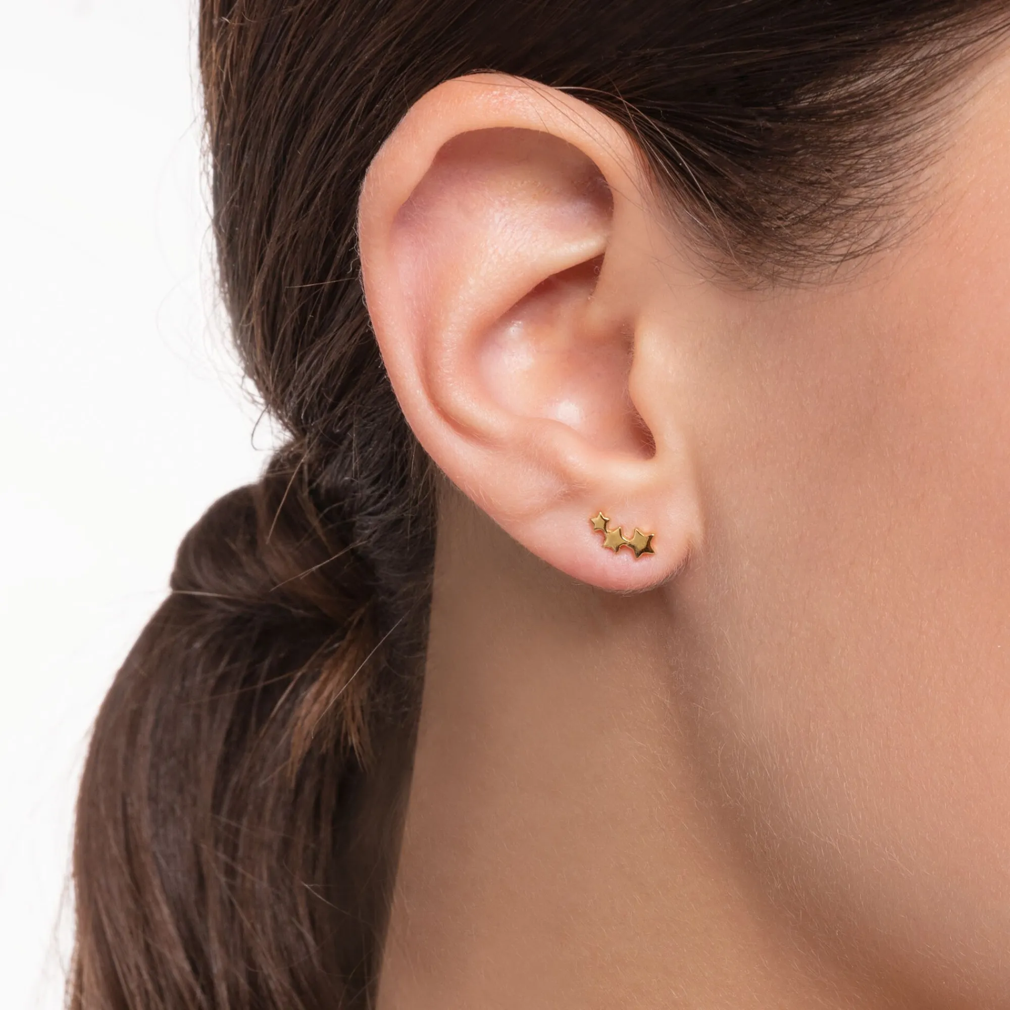 Women THOMAS SABO Ear Studs|18-Carat Gold-Plating - 925 Silver-Single ear stud stars gold