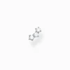 Women THOMAS SABO Ear Studs-Single ear stud white stones, silver
