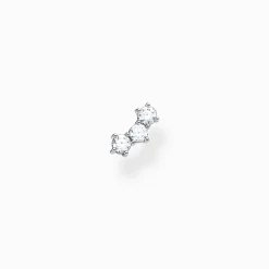 Women THOMAS SABO Ear Studs-Single ear stud white stones, silver