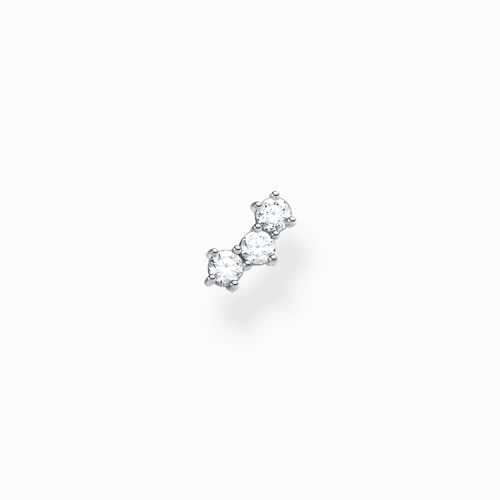 Women THOMAS SABO Ear Studs-Single ear stud white stones, silver