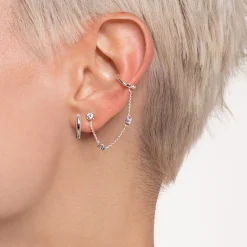 Women THOMAS SABO Ear Studs-Single ear stud white stone silver