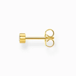 Women THOMAS SABO Ear Studs|18-Carat Gold-Plating - 925 Silver-Single ear stud white stone gold