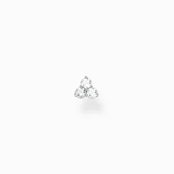 Women THOMAS SABO Ear Studs-Single ear stud white stones, silver