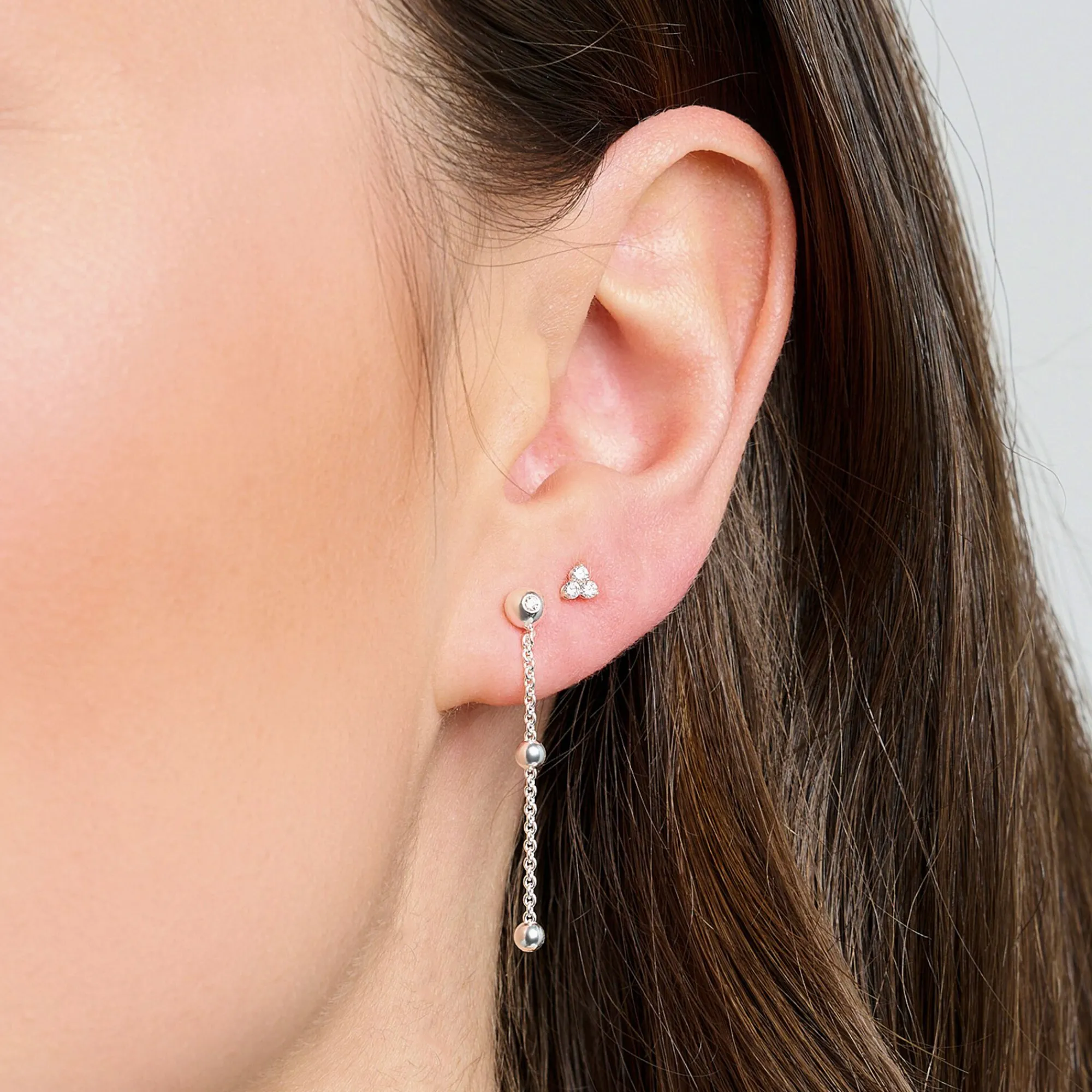 Women THOMAS SABO Ear Studs-Single ear stud white stones, silver
