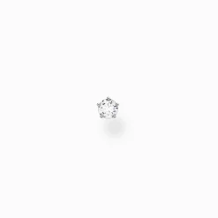 Women THOMAS SABO Ear Studs-Single ear stud white stone small silver