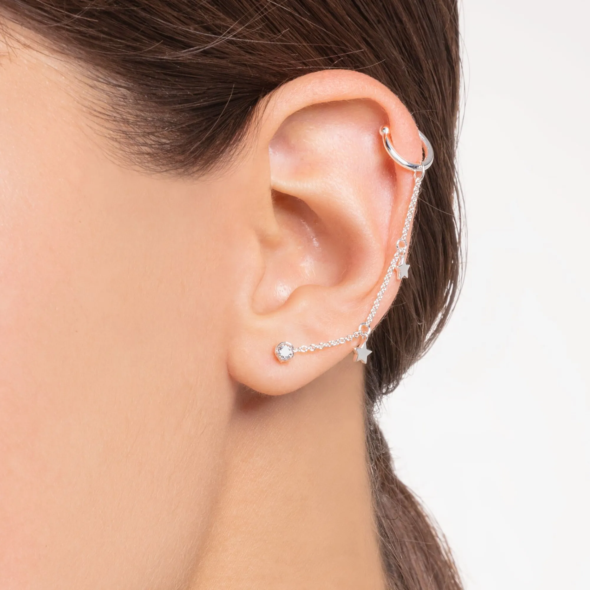 Women THOMAS SABO Ear Studs-Single ear stud white stone small silver