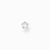 Women THOMAS SABO Ear Studs|18-Carat Gold-Plating - 925 Silver-Single ear stud white stone gold