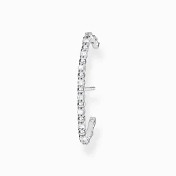Women THOMAS SABO Ear Studs-Single ear stud white stones, silver