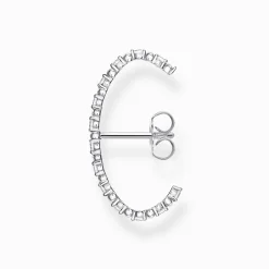 Women THOMAS SABO Ear Studs-Single ear stud white stones, silver