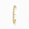 Women THOMAS SABO Ear Studs|18-Carat Gold-Plating - 925 Silver-Single ear stud white stones gold