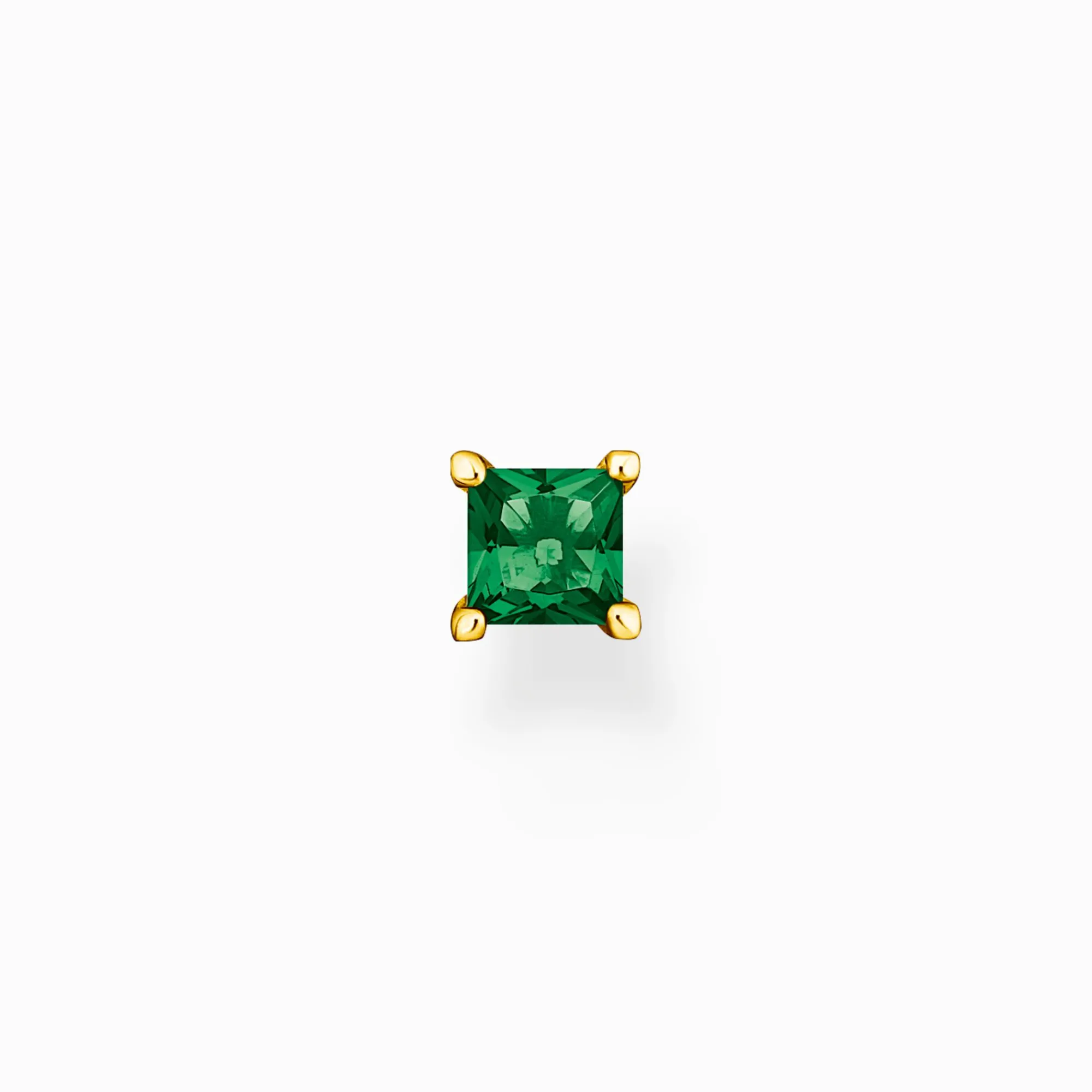 Women THOMAS SABO Ear Studs-Single ear stud with green stone gold