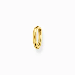 Women THOMAS SABO Hoop Earrings|18-Carat Gold-Plating - 925 Silver-Single hoop earring classic gold