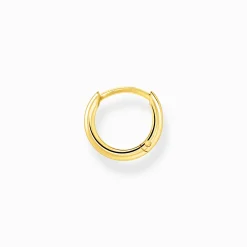 Women THOMAS SABO Hoop Earrings|18-Carat Gold-Plating - 925 Silver-Single hoop earring classic gold