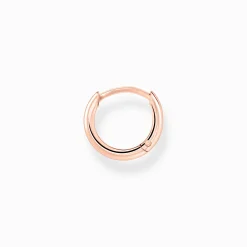 Women THOMAS SABO Hoop Earrings|18-Carat Rose Gold Plating - 925 Silver-Single hoop earring classic rose gold