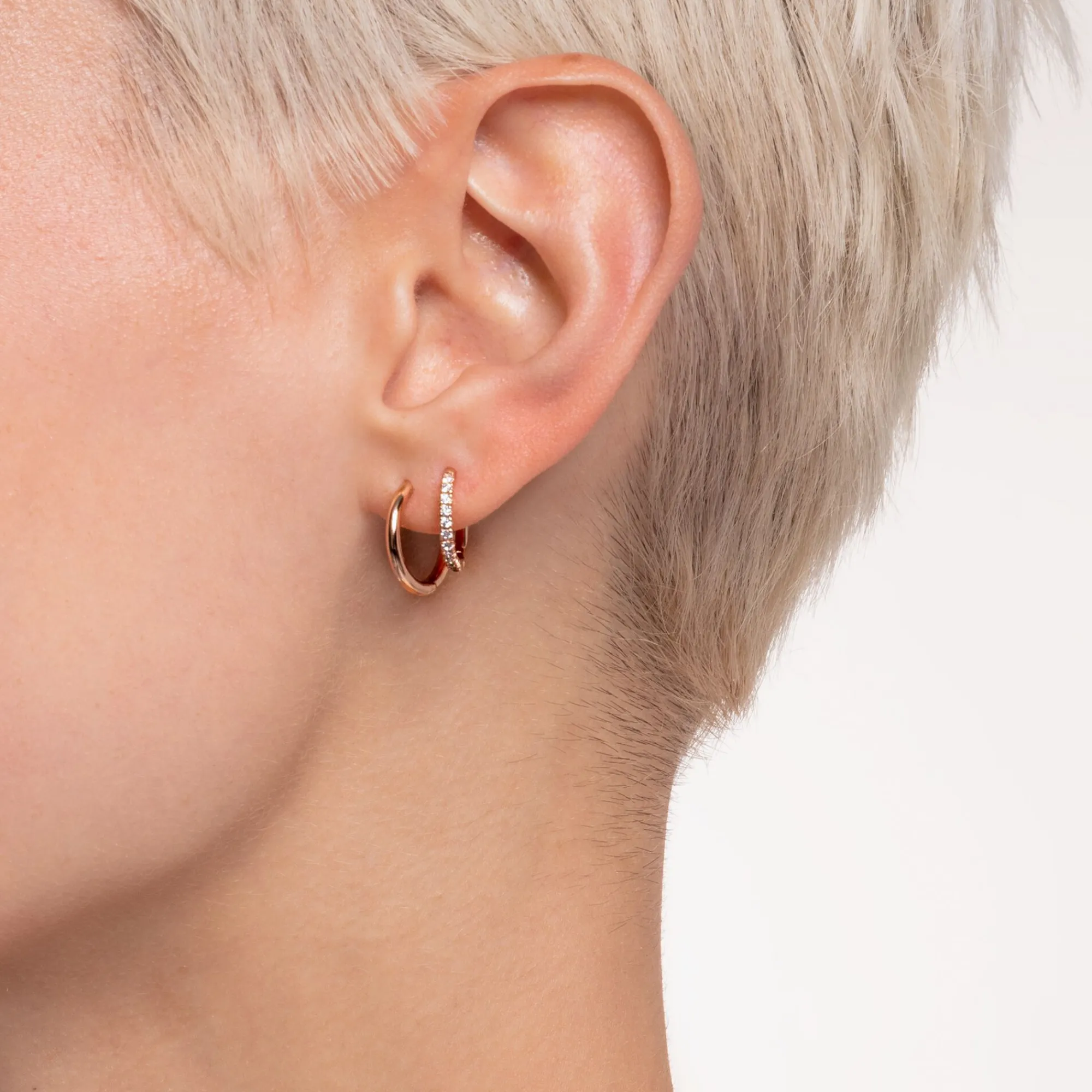 Women THOMAS SABO Hoop Earrings|18-Carat Rose Gold Plating - 925 Silver-Single hoop earring classic rose gold