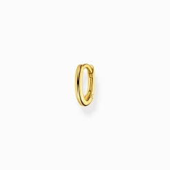 Women THOMAS SABO Hoop Earrings|18-Carat Gold-Plating - 925 Silver-Single hoop earring classic gold