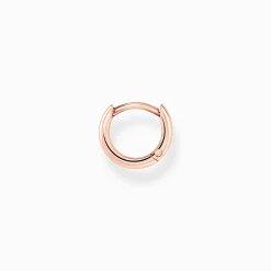 Women THOMAS SABO Hoop Earrings|18-Carat Rose Gold Plating - 925 Silver-Single hoop earring classic rose gold