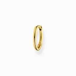 Women THOMAS SABO Hoop Earrings|18-Carat Gold-Plating - 925 Silver-Single hoop earring classic gold