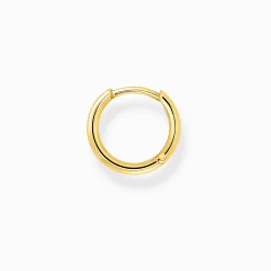 Women THOMAS SABO Hoop Earrings|18-Carat Gold-Plating - 925 Silver-Single hoop earring classic gold