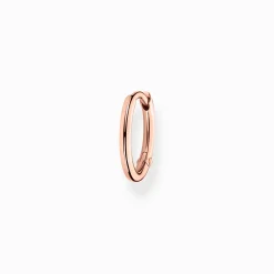 Women THOMAS SABO Hoop Earrings|18-Carat Rose Gold Plating - 925 Silver-Single hoop earring classic rose gold