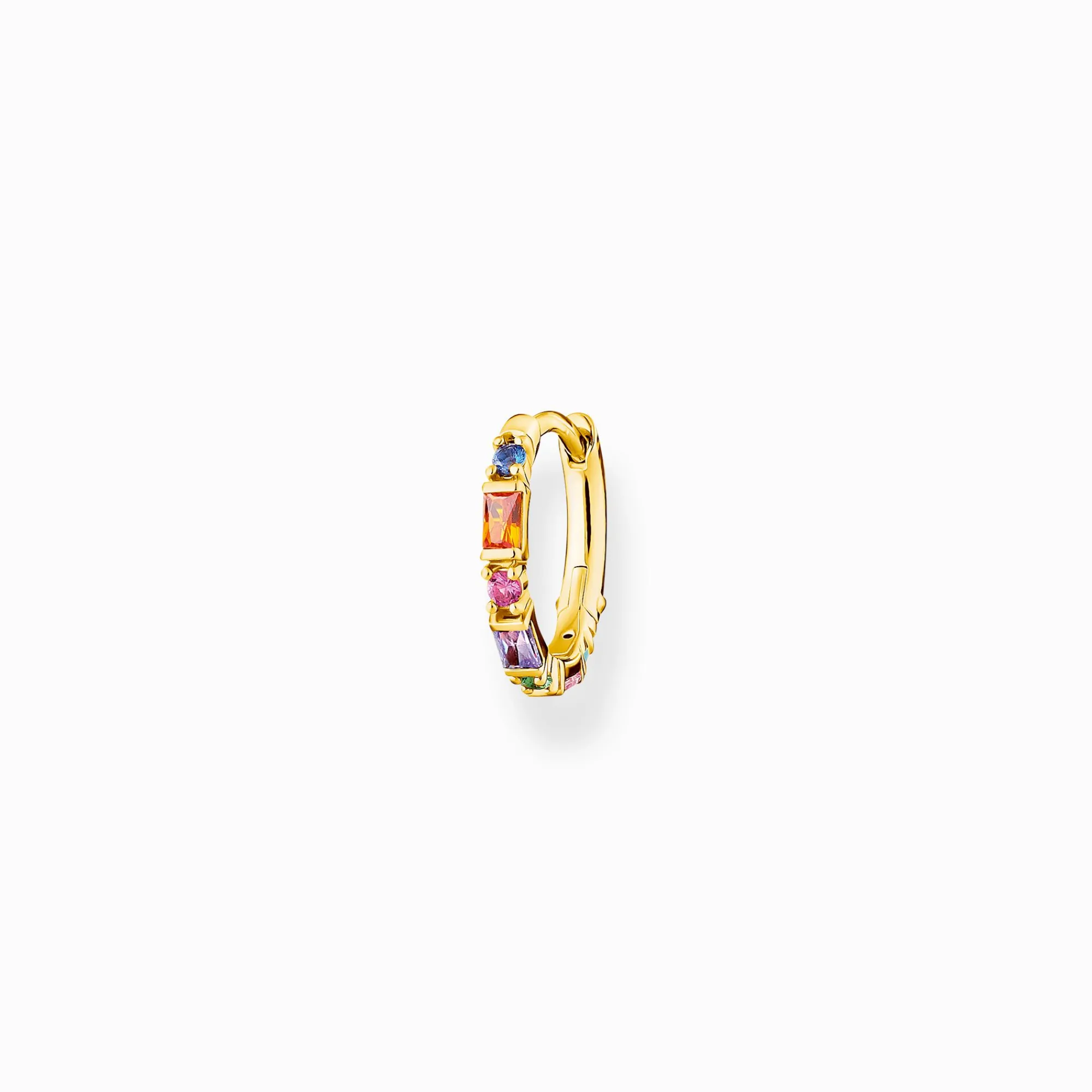 Women THOMAS SABO Hoop Earrings-Single hoop earring colourful stones, gold