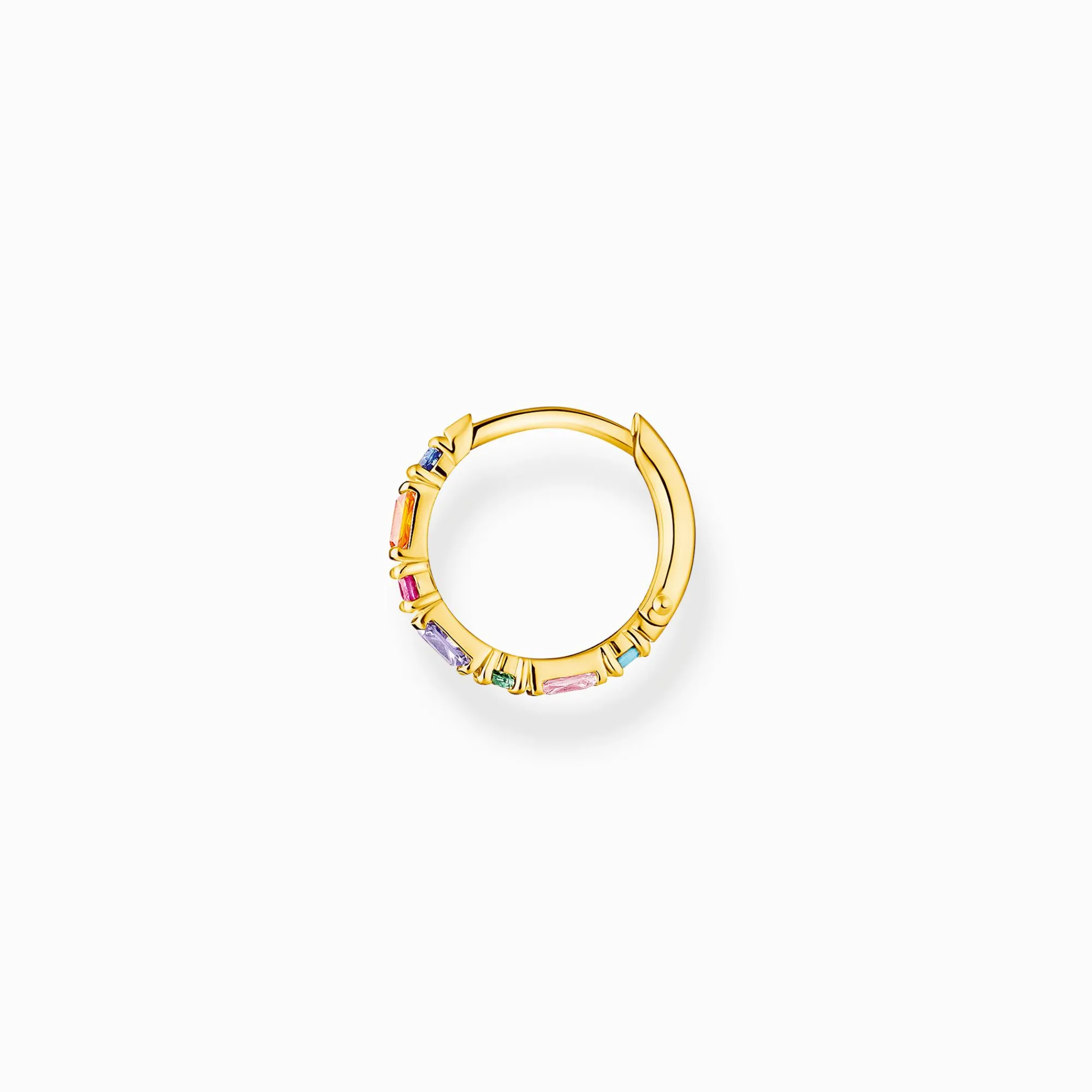 Women THOMAS SABO Hoop Earrings-Single hoop earring colourful stones, gold