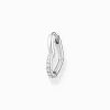 Women THOMAS SABO Hoop Earrings|925 Silver-Single hoop earring heart with white stones silver