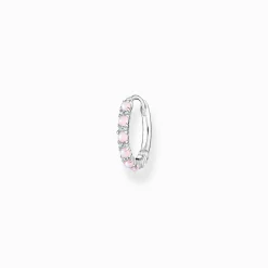 Women THOMAS SABO Hoop Earrings-Single hoop earring pink stones