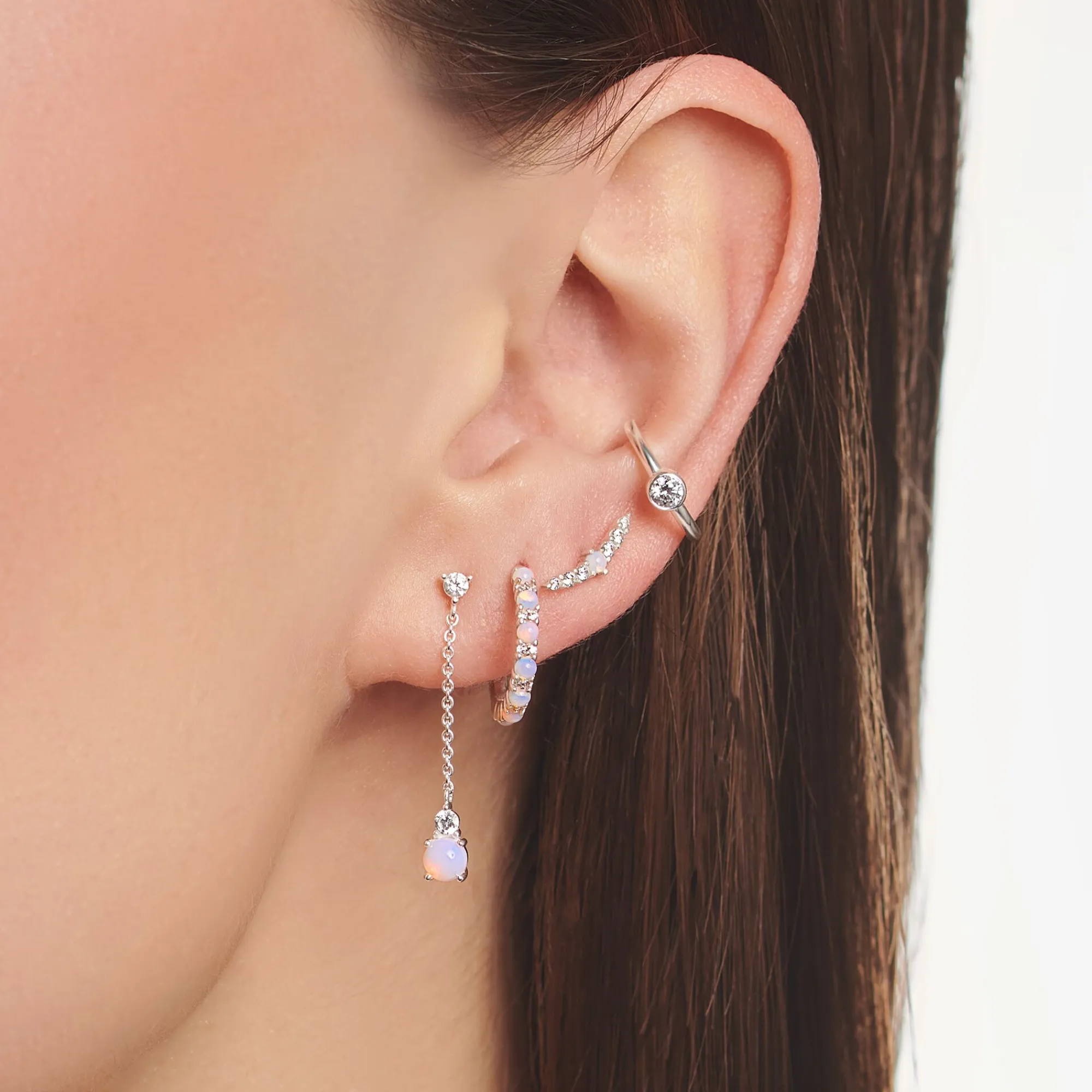 Women THOMAS SABO Hoop Earrings-Single hoop earring pink stones