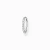 Women THOMAS SABO Hoop Earrings|925 Silver-Single hoop earring white stones, silver
