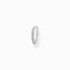 Women THOMAS SABO Hoop Earrings-Single hoop earring white stones, silver