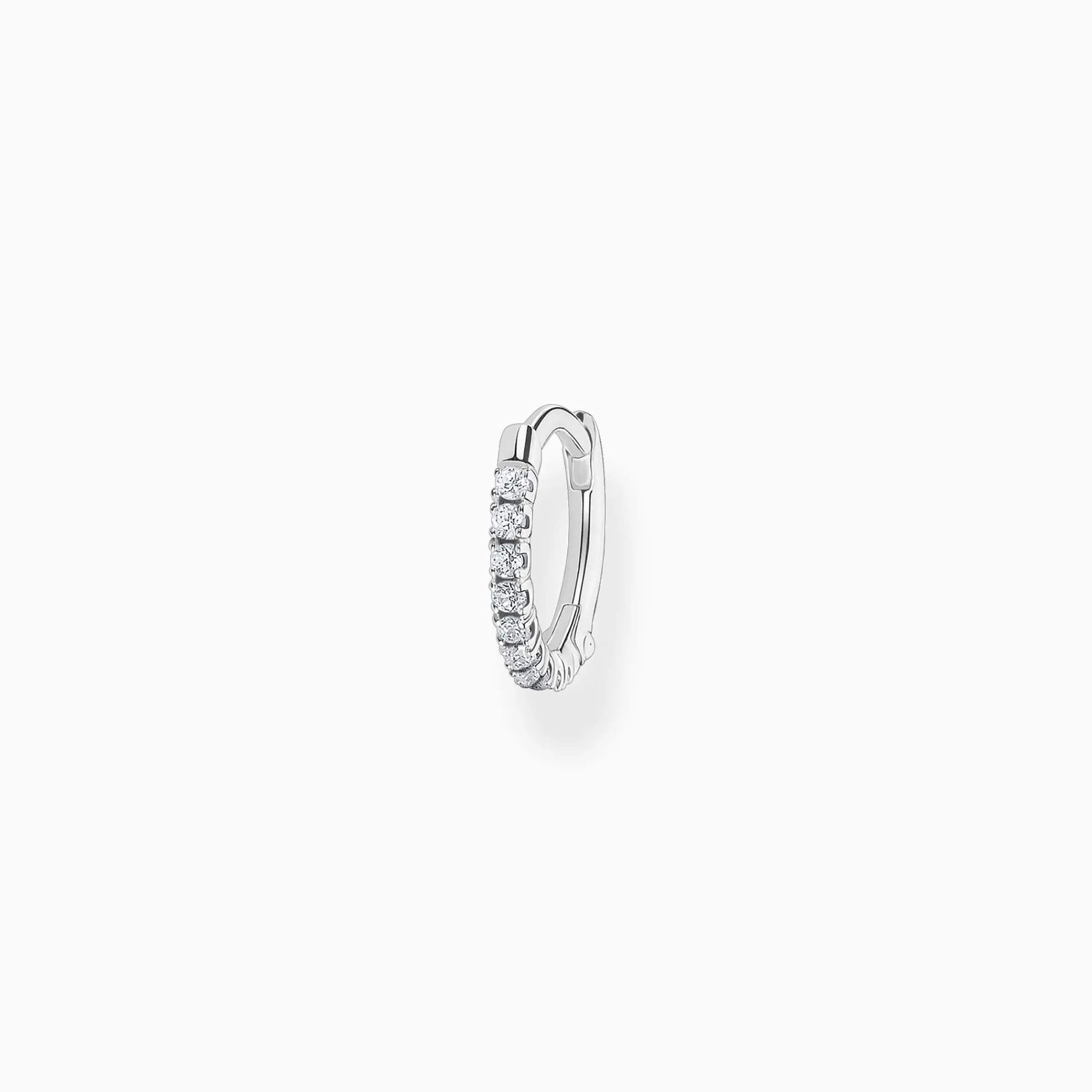 Women THOMAS SABO Hoop Earrings-Single hoop earring white stones, silver
