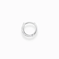 Women THOMAS SABO Hoop Earrings-Single hoop earring white stones, silver