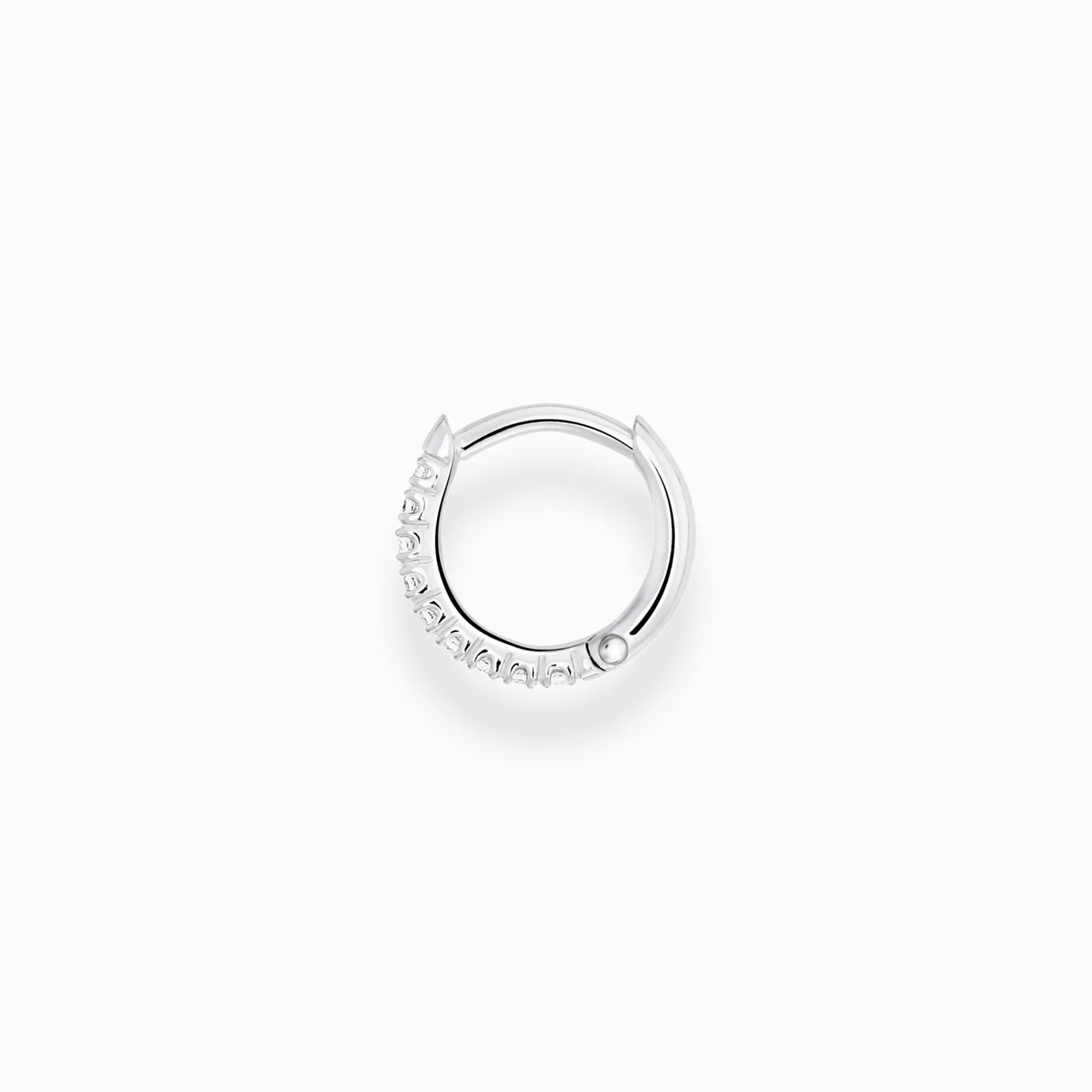 Women THOMAS SABO Hoop Earrings-Single hoop earring white stones, silver