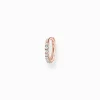Women THOMAS SABO Hoop Earrings|18-Carat Rose Gold Plating - 925 Silver-Single hoop earring white stones rose gold