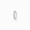 Women THOMAS SABO Hoop Earrings-Single hoop earring white stones, silver