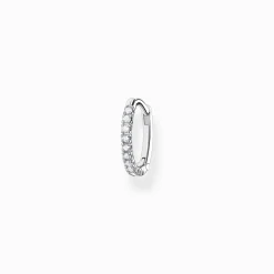 Women THOMAS SABO Hoop Earrings-Single hoop earring white stones, silver