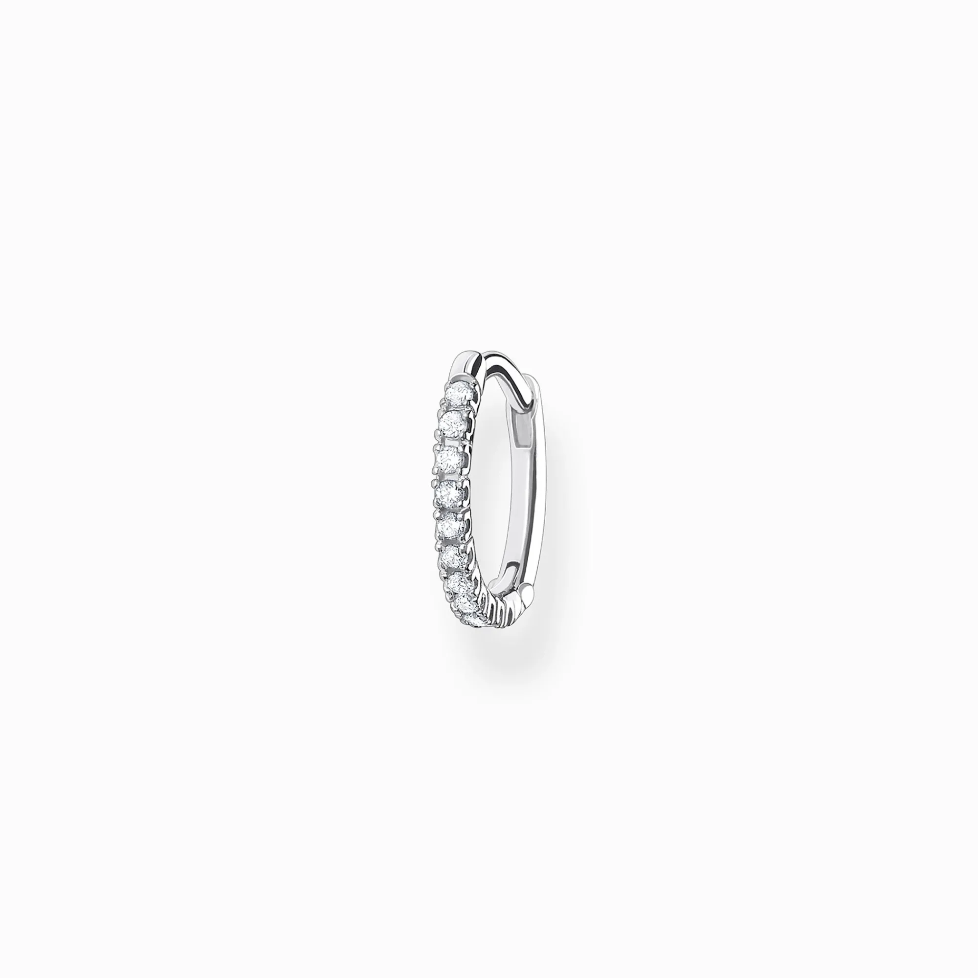 Women THOMAS SABO Hoop Earrings-Single hoop earring white stones, silver