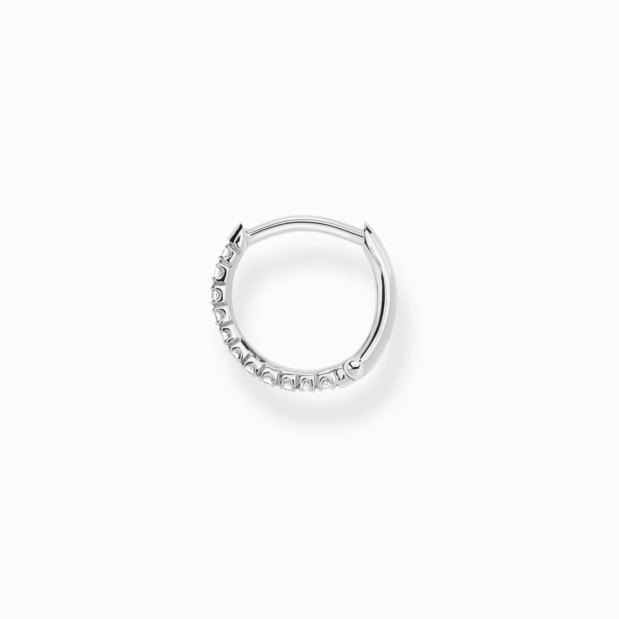 Women THOMAS SABO Hoop Earrings-Single hoop earring white stones, silver