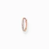 Women THOMAS SABO Hoop Earrings|18-Carat Rose Gold Plating - 925 Silver-Single hoop earring white stones rose gold