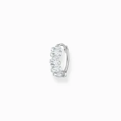 Women THOMAS SABO Hoop Earrings-Single hoop earring white stones, silver