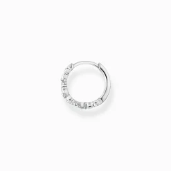 Women THOMAS SABO Hoop Earrings-Single hoop earring white stones, silver
