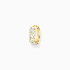 Women THOMAS SABO Hoop Earrings-Single hoop earring white stones gold