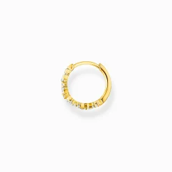 Women THOMAS SABO Hoop Earrings-Single hoop earring white stones gold