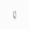 Women THOMAS SABO Hoop Earrings-Single hoop earring white stones, silver
