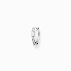 Women THOMAS SABO Hoop Earrings-Single hoop earring white stones, silver