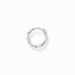 Women THOMAS SABO Hoop Earrings-Single hoop earring white stones, silver