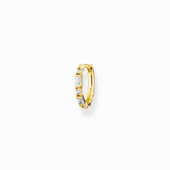 Women THOMAS SABO Hoop Earrings-Single hoop earring white stones gold